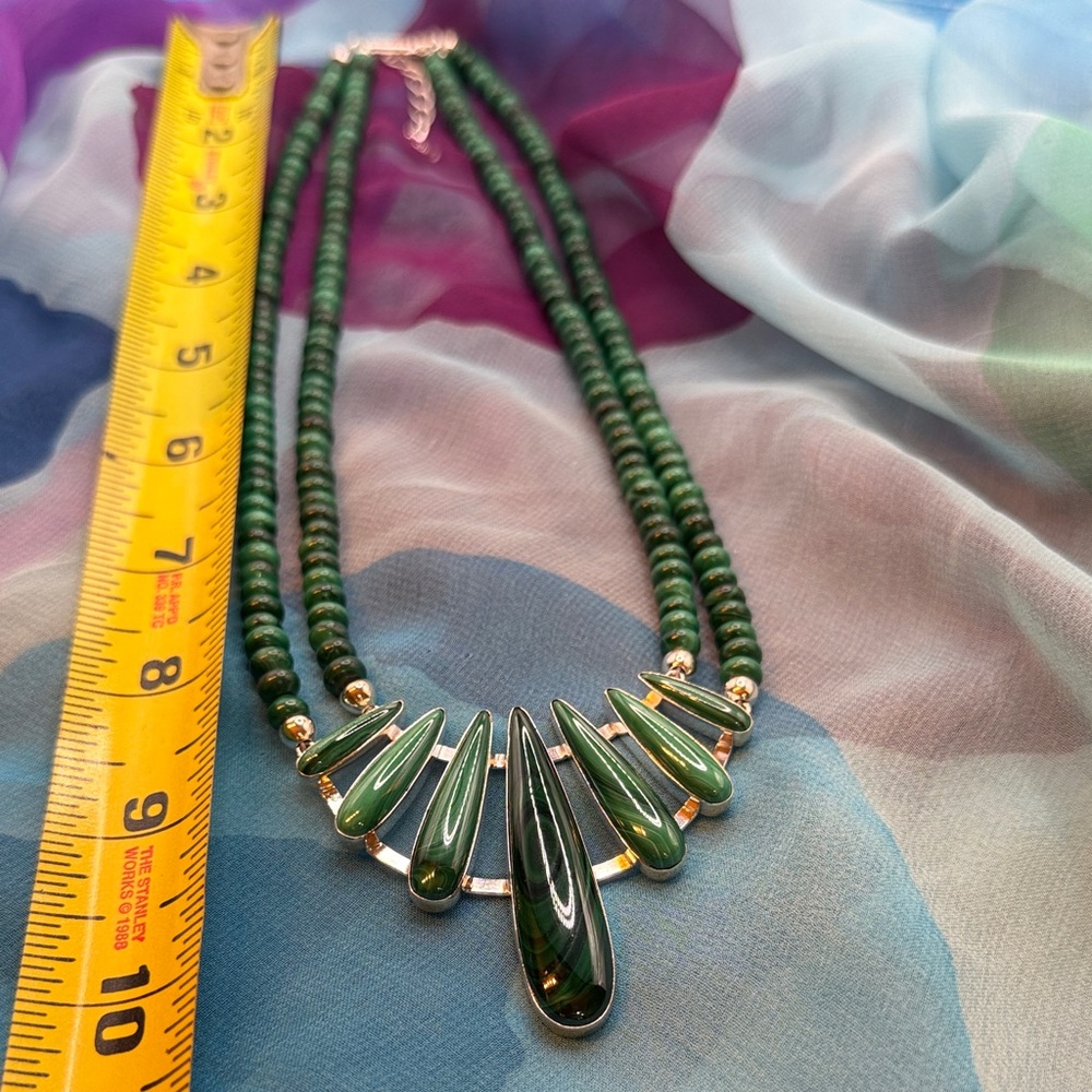 Jay King Malachite & Sterling Silver Pendant Necklace. - Picture 7 of 7